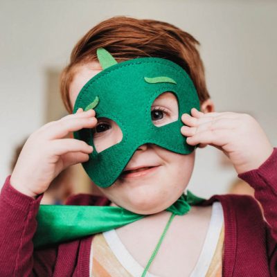 Child wearing a mask